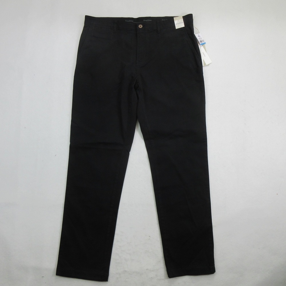 Tommy Bahama Men Pants 36x32 Boracay Island Chino Stretch Flat Front Black New